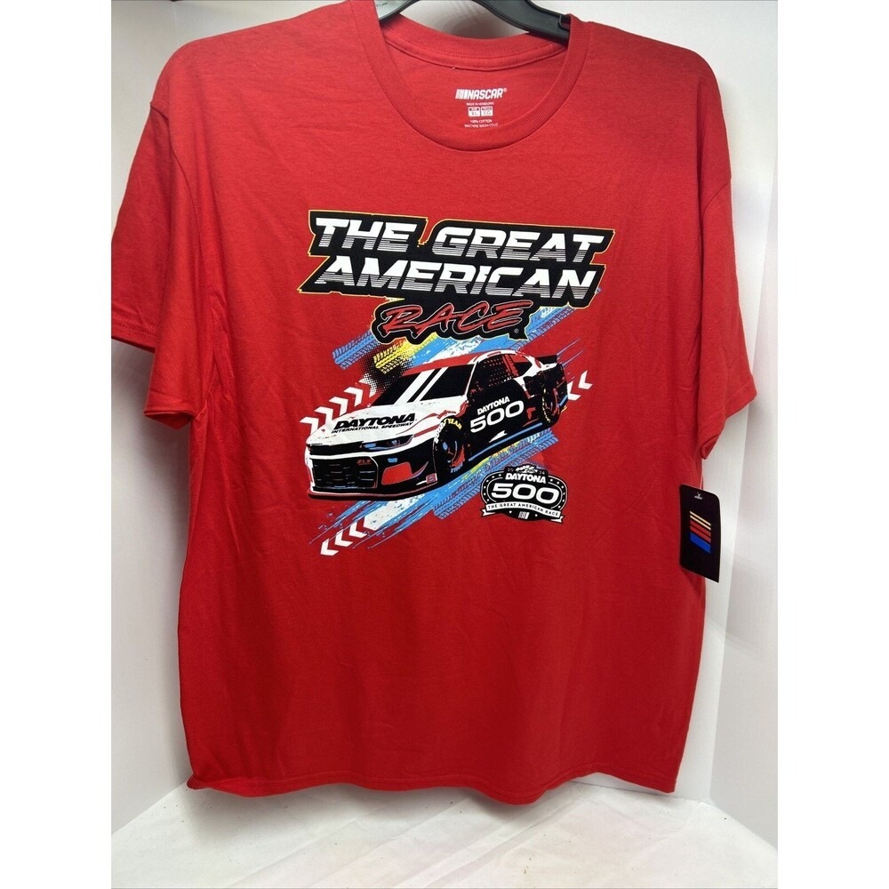 🔥🔥🔥NASCAR The Great American Race Men's XL T-shirt Red